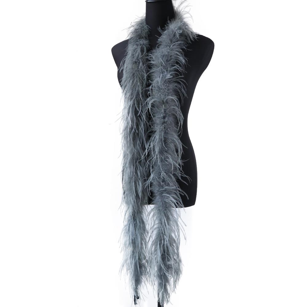 1Ply Ostrich Feather Boa Long High Quality Ostrich Feather Scarf Trims for Party Halloween Clothing Decoration Shawl 2 Meters