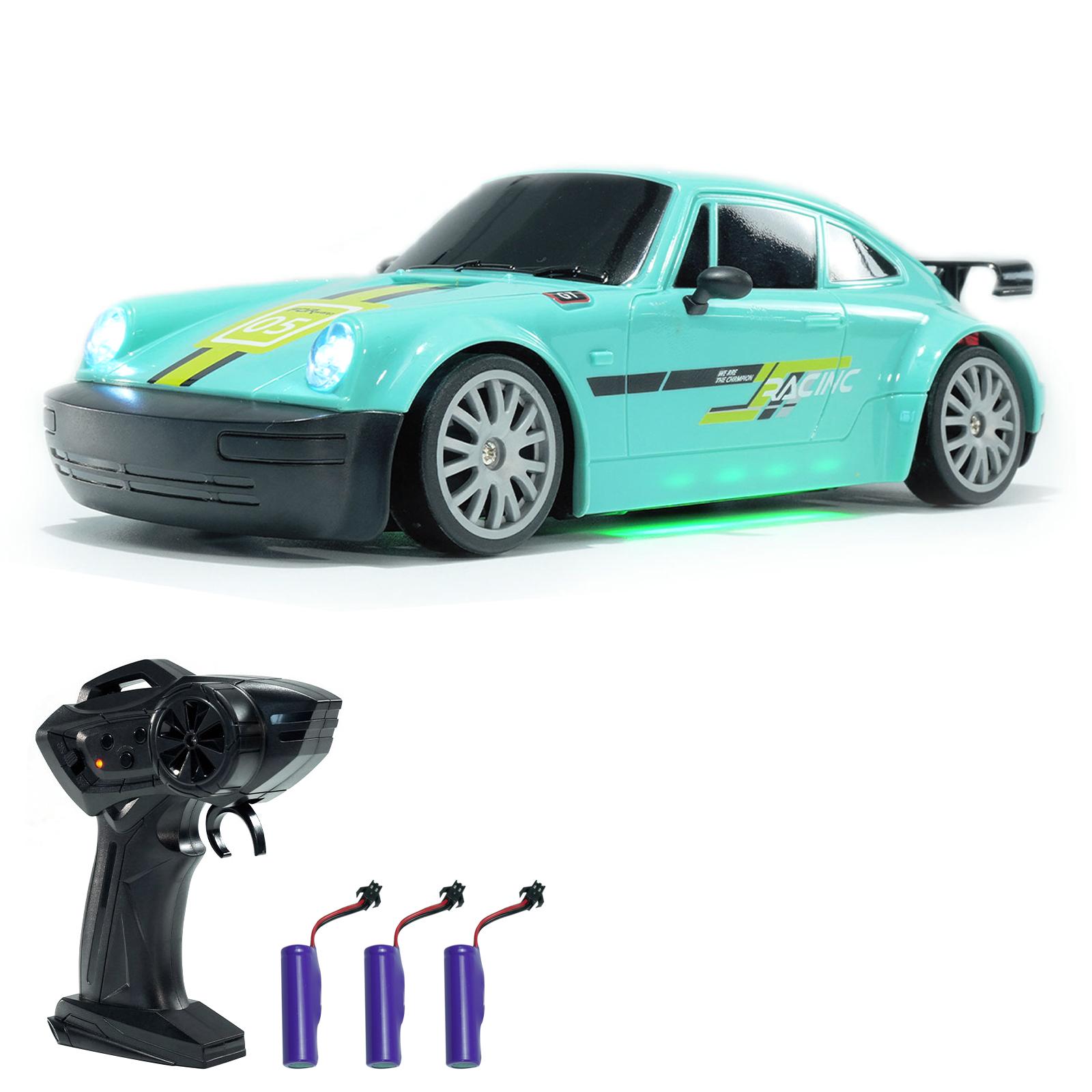 

Дрифт-кар на дистанційному керуванні, 1:20 Повнопривідний електричний іграшковий автомобіль 2,4G, перезаряджуваний гоночний автомобіль з вогнями 3 3 Battery синій