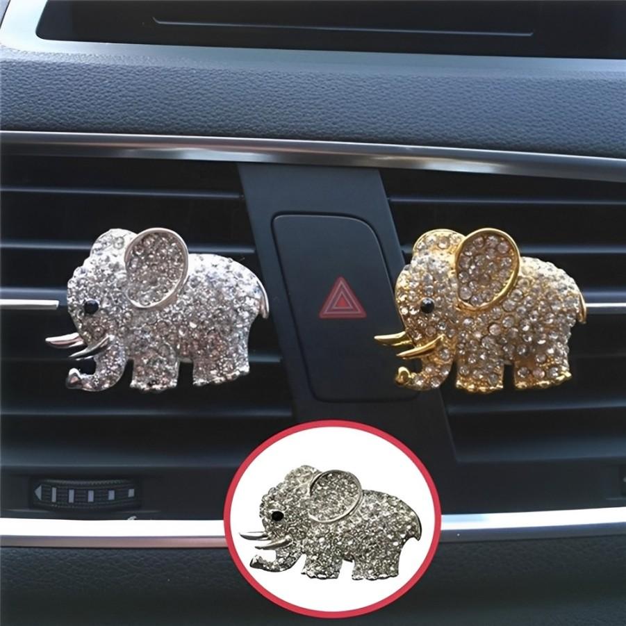 Bling Elephant Car Air Conditioner Air Outlet Perfume Clip Car Perfume Air Freshener Diamond Elephant Auto Interior Decoration