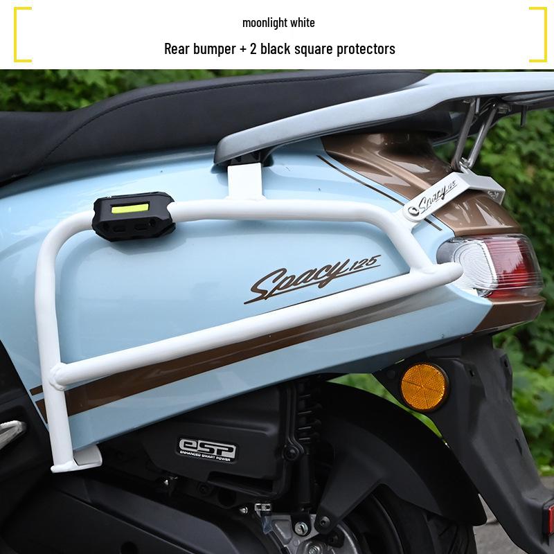 Wuyang Honda Spacy125 Front & Rear Exhaust Crash Bars Anti-Fall Bumpers Footrests Parts