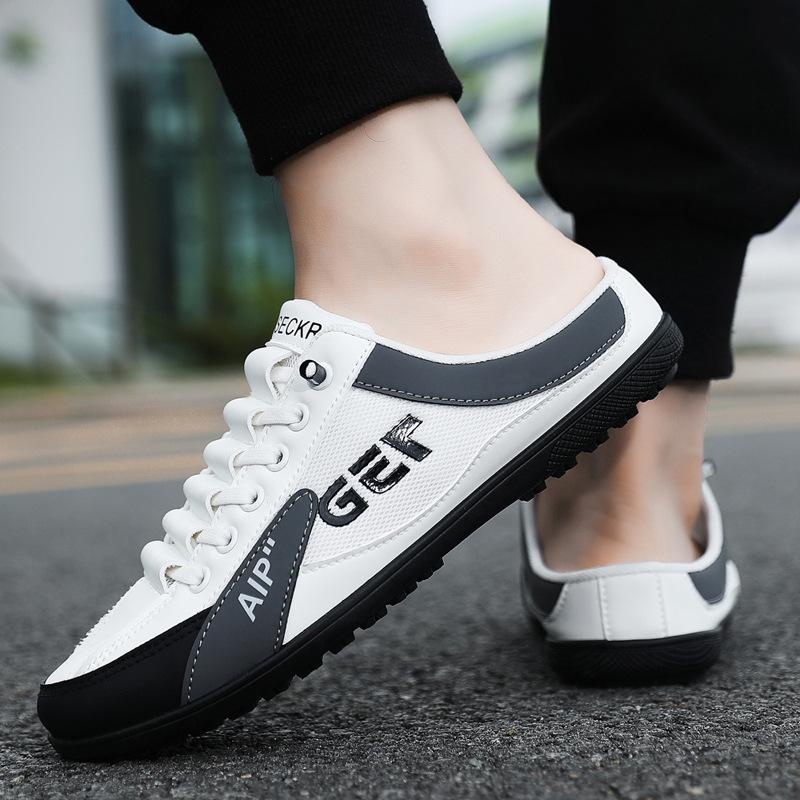 

Baotou drag men 2025 summer new outer wear explosion lazy one pedal half slippers driving casual heel shoes 44
