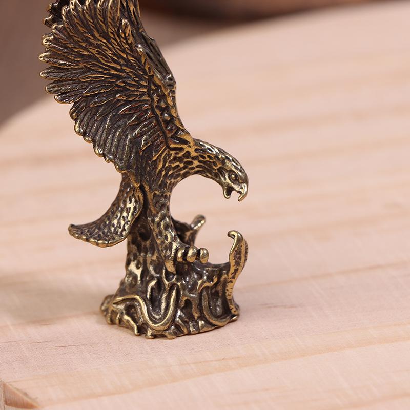 Eagle Ornament Pure Brass Tabletop Exhibition Eagle Small Bronze Ornament Car Decoration Ornament