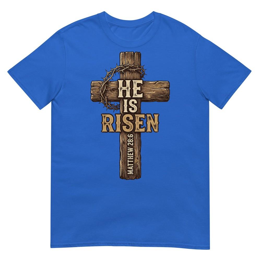 Easter He Is Risen Cross Religious Design For Christians Tshirt