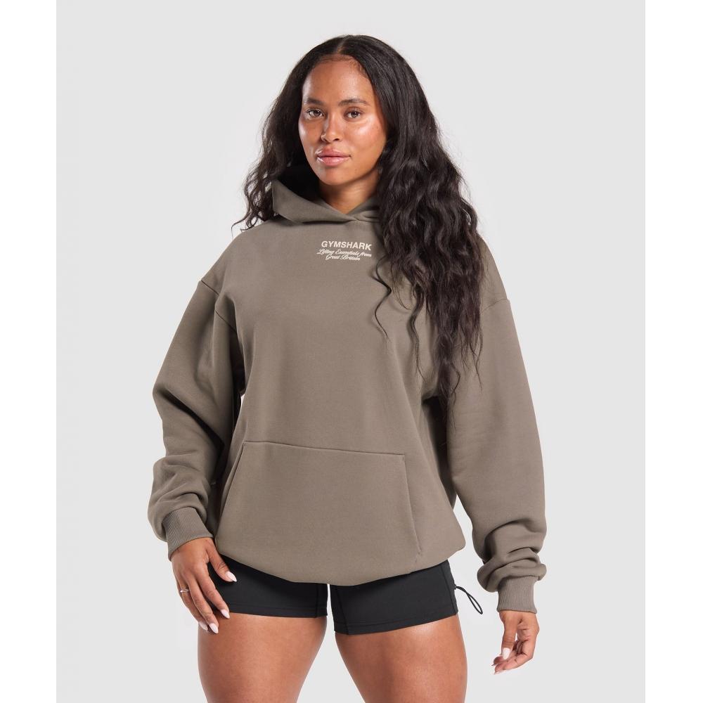 Gymshark British Iron Heavyweight Hoodie Camo Brown B2b1r Nby9