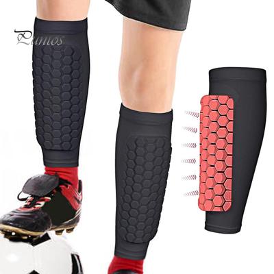 Fußball-Schienbeinschoner für Jugendliche und Erwachsene, Wadenkompressionsmanschette mit Wabenpolstern, Sportschutzausrüstung für Fußball, Baseball, Skifahren, Hockey