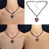 Modern Heartshaped Pendant Necklace For Women With Alloy Material And Gothic Style