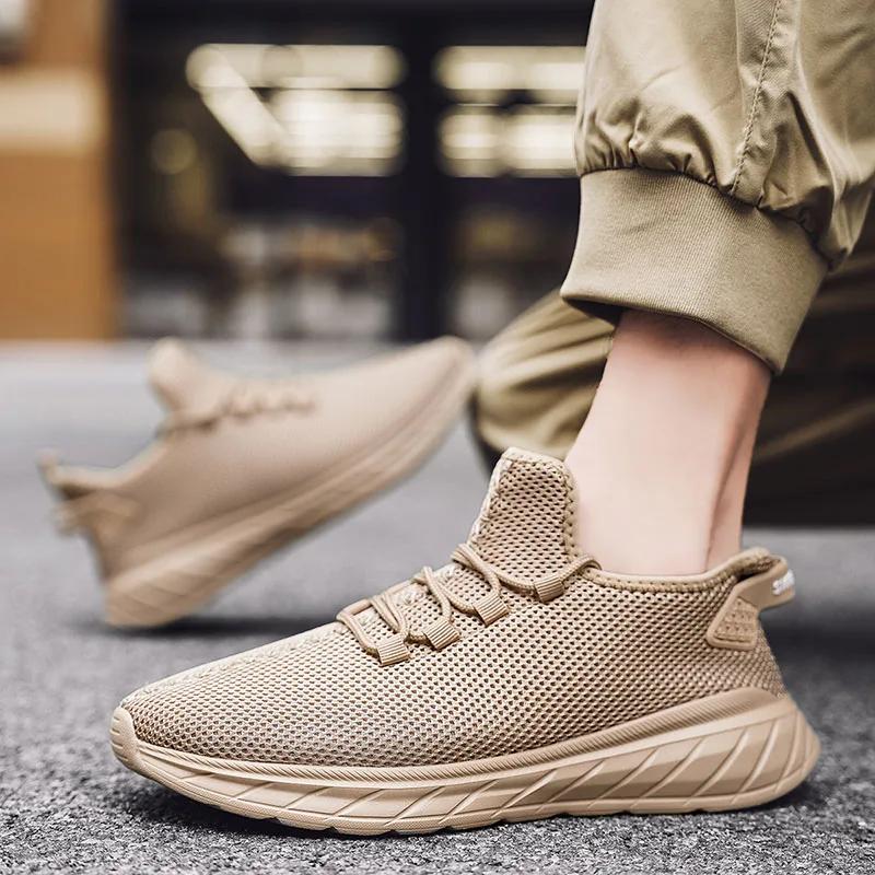 

Men s Shock-absorbing Running Shoes Suitable for Runners Lace Up Sports Shoes Outdoor Walking Tennis Anti Slip Thick and Low 47 коричневий