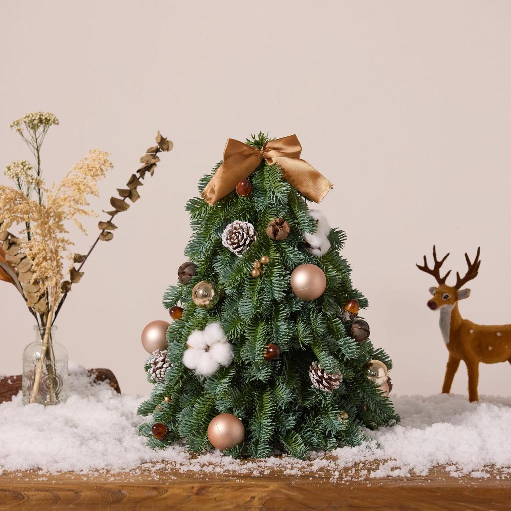 Högklassig Restaurang Hotell Bordsjulgran Ren PE Simulering Barrträd Prydnad för Skrivbordsdekor Ny Juldekoration