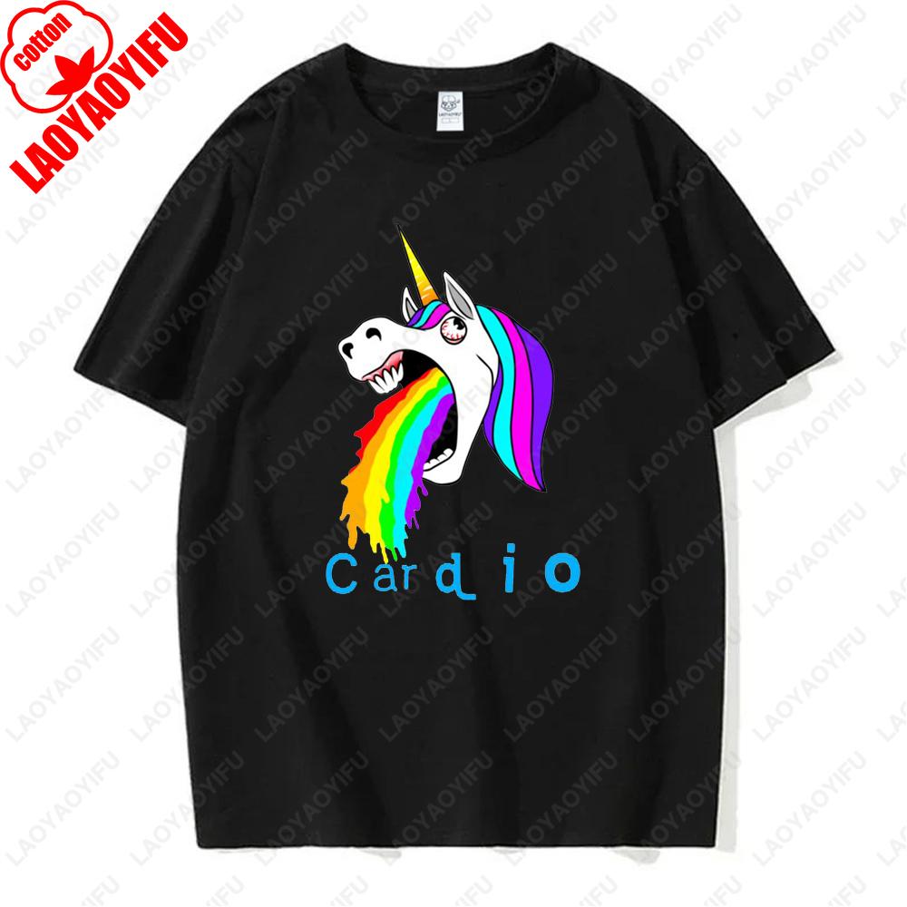 Rainbow Unicorn Installing Muscles Please Wait Gym Funny Sticker Tops Men Women Hipster Creative Cool Tshirt Kawaii Tees Gifts