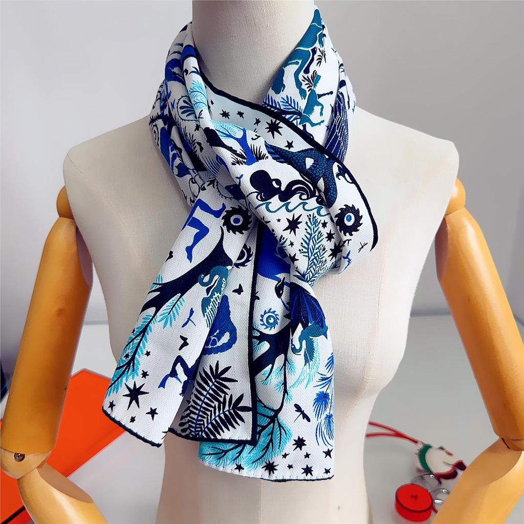 Herringbone Velvet Scarf: Winter, Versatile, Thickened, Hand-Rolled Edges, Small & Long
