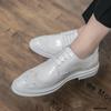 British Vintage Gentleman Patent Leather Brogue Oxford Shoes For Men Dress Evening Wedding Footwear Sapato Social Masculino
