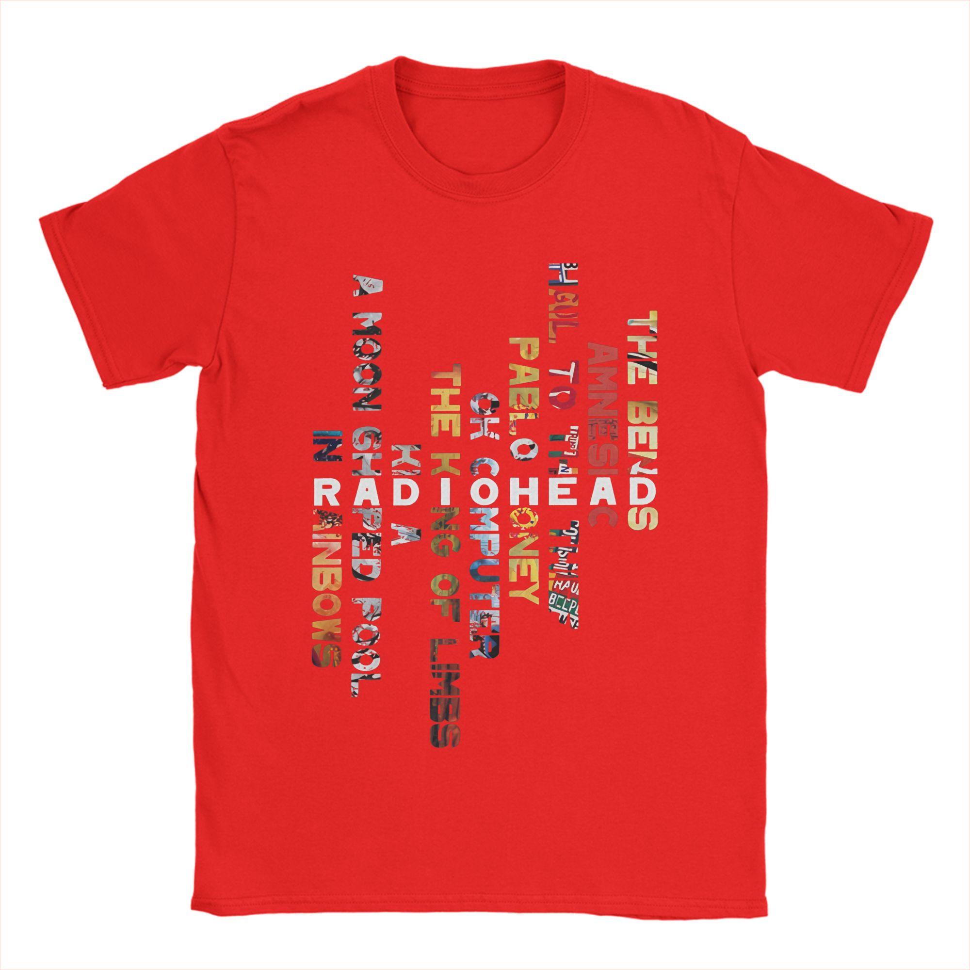 

Футболки Radiohead In Rainbows для мужчин Хлопок Винтажные футболки Круглый вырез Короткий рукав Одежда Лето S
