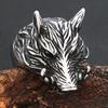Gothic Stainless Steel Wild Boar Ring Punk Hip Hop Nightclub Wild Boar Animal Biker Ring Men Fashion Jewelry Dropshipping Store
