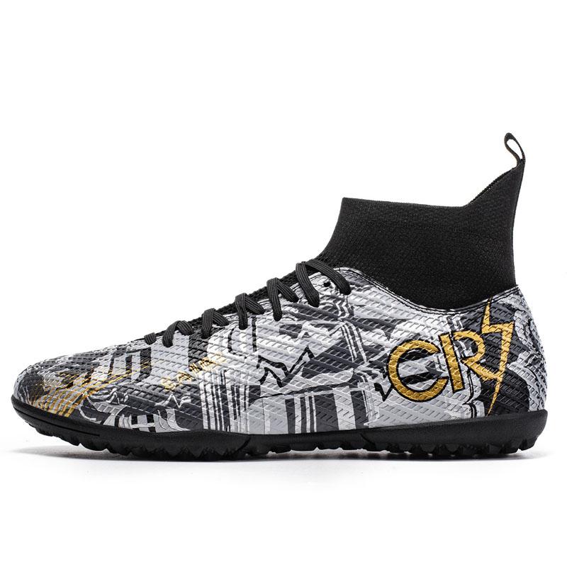 Chaussures de Football Homme Sports Fg/Ag Crampons Longs Adulte Gazon Artificiel Durables Entraînement Chaussures Spécifiques Montantes Chaussures Antidérapantes