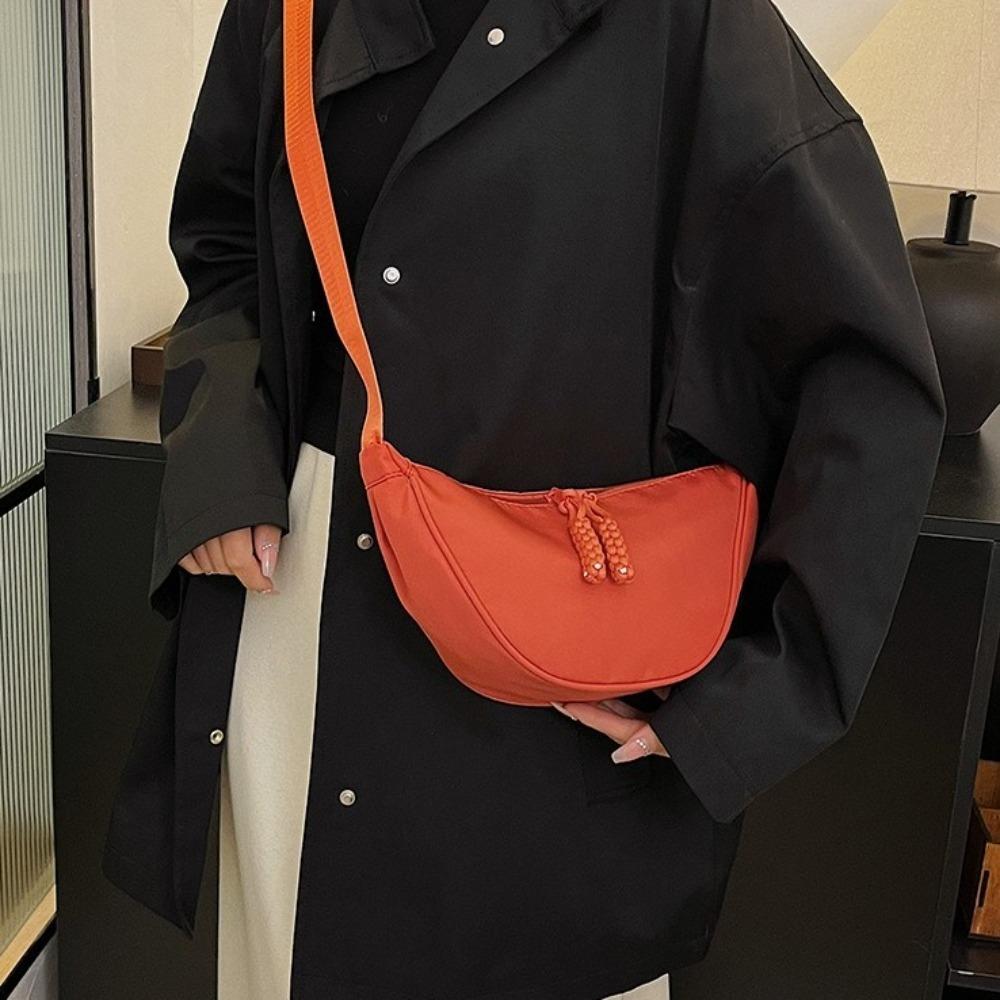 Handbag Hobo Crossbody Bag Nylon Canvas Dumpling Bag Fashion Half-moon Bag  Street