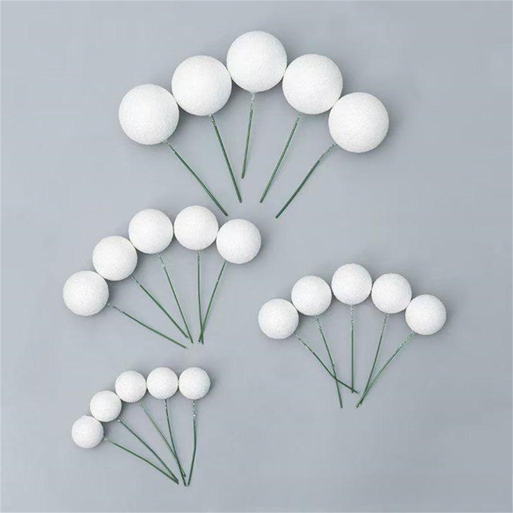 20 Pcs Cake Topper Decorations With Gold Balls On Sticks - Cake Picks For Birthday, Wedding, And Party Decorations
