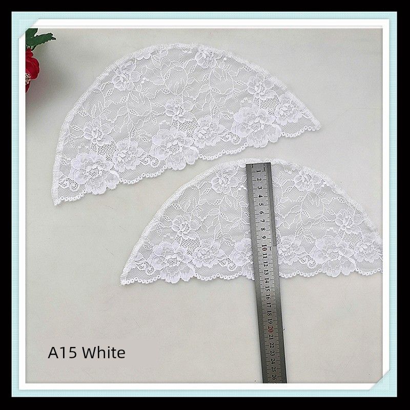 

Hand Sewing Decoration Puff Sleeves Khaki Lace Patchwork Arm Sleeve Semi-Finished Products Half Sleeve Arm Covering Big Arm Thickness Oversleeve A15 White small size a pair of radians 42cm