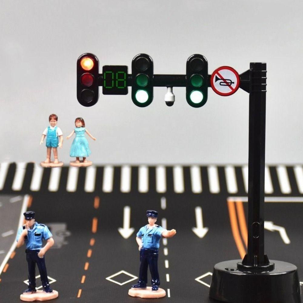 Safety Mini Stop Model Toys Mini Traffic Light Building Blocks Traffic Toy Light Signs  Girl Boy