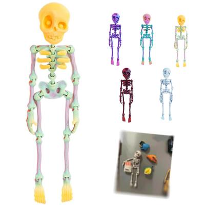 Magnetky na lednici lebky s pohyblivými klouby Halloweenský polohovatelný magnet na lednici kostra Neobvyklé gotické samolepky na lednici pro kuchyň, kancelář