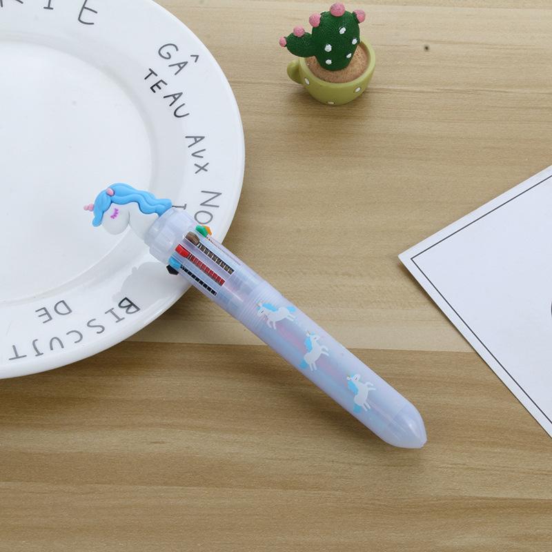 Ten-color Ballpoint Pen Girl Heart Cartoon Press Multi-color Pen Multi-function Color Handbook Pen Creative Cute Pen