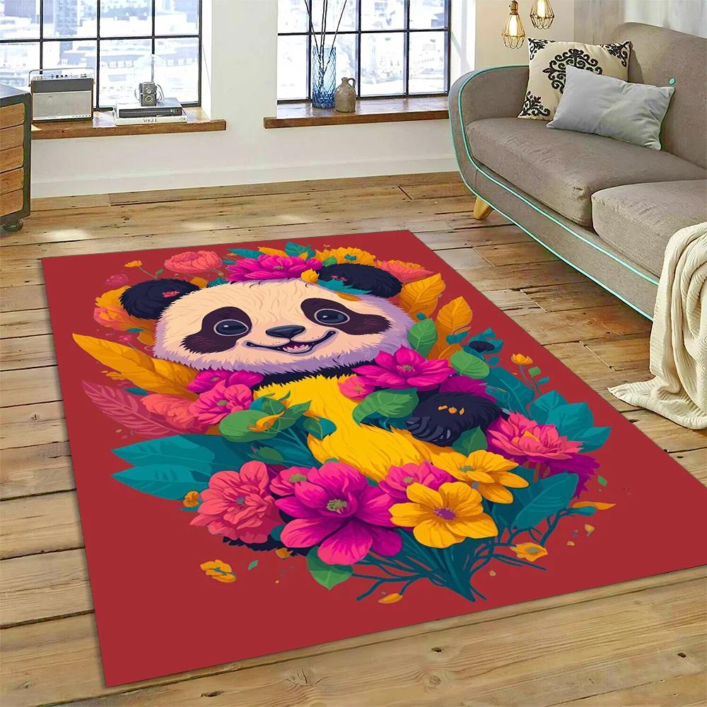 Cute Dream Panda Animal Cartoon Carpet Rug for Home Living Room Bedroom Sofa Doormat Decor,Kids Play Area Rug Non-slip Floor Mat