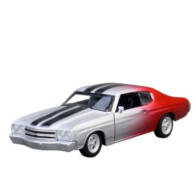 1/36 Chevrolet Chevelle 454 Classic Toy Car Model 5 Inches Diecast Vehicle Miniature Pull Back Collection Gift Kid Boys
