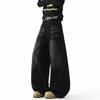 American high street wide-leg jeans men's spring and autumn loose straight casual trousers men's pants washed retro men's pants
