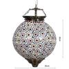 Big Spherical Flower Designed Glass Pendant/Hanging lamp for Living & Home Decoration Mosaic lamp (Multicolour, Bulb not Included); Made in India