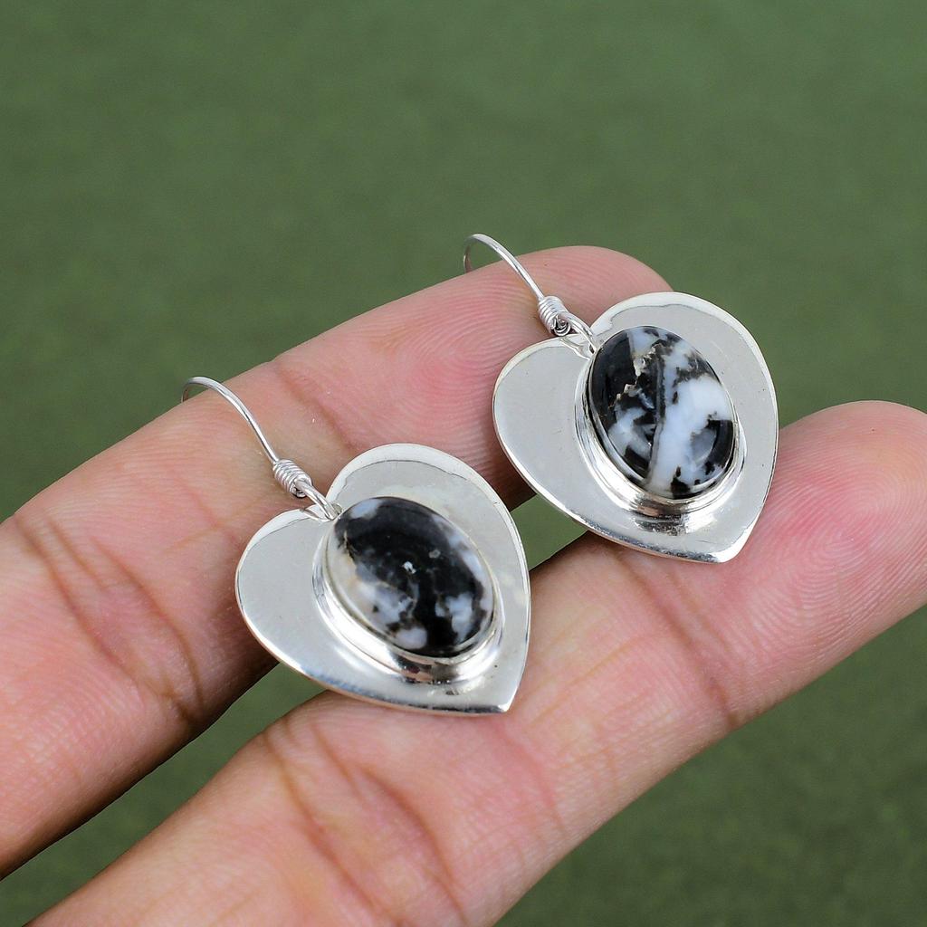 White Buffalo Turquoise Earring 925 Sterling Silver Earring Handmade Stylish Earring Gemstone Silver Jewelry Band New Earring Gifts For Mom