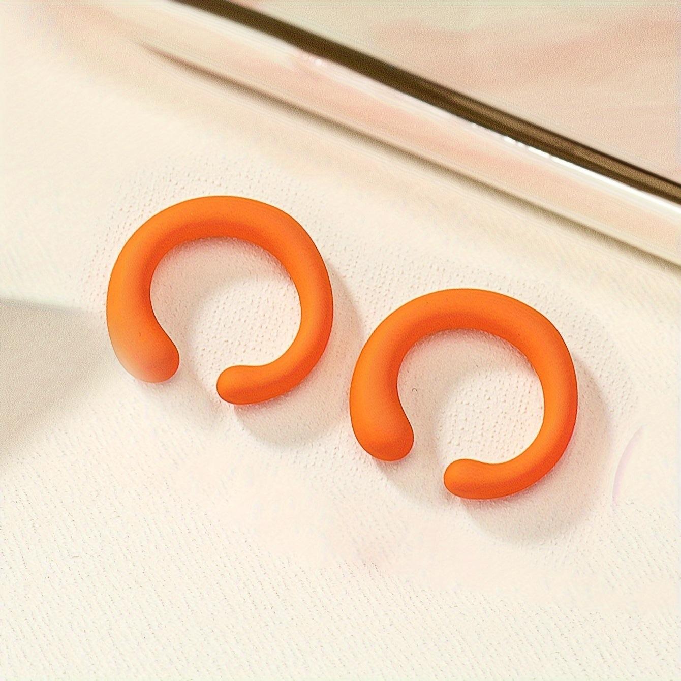 

Dopamine Candy Color Acrylic Small Ear Clips Women s Fresh and Colorful Fun Ear Bone Clips No Pierced Ears Earrings помаранчевий