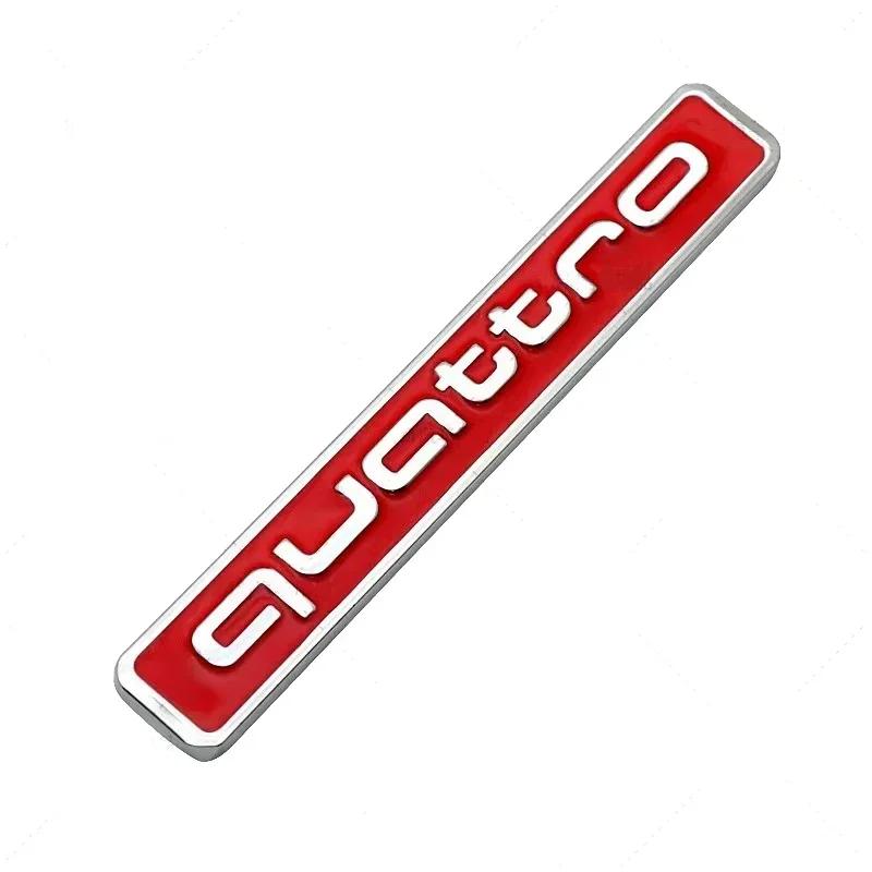 For Audi RS3 1Pcs Large Quattro Metal Sticker For Audi A3 A4 A5 A6 Q3 Q5 Q7 Four-Wheel Drive, Modified Rear Label Sticker Car