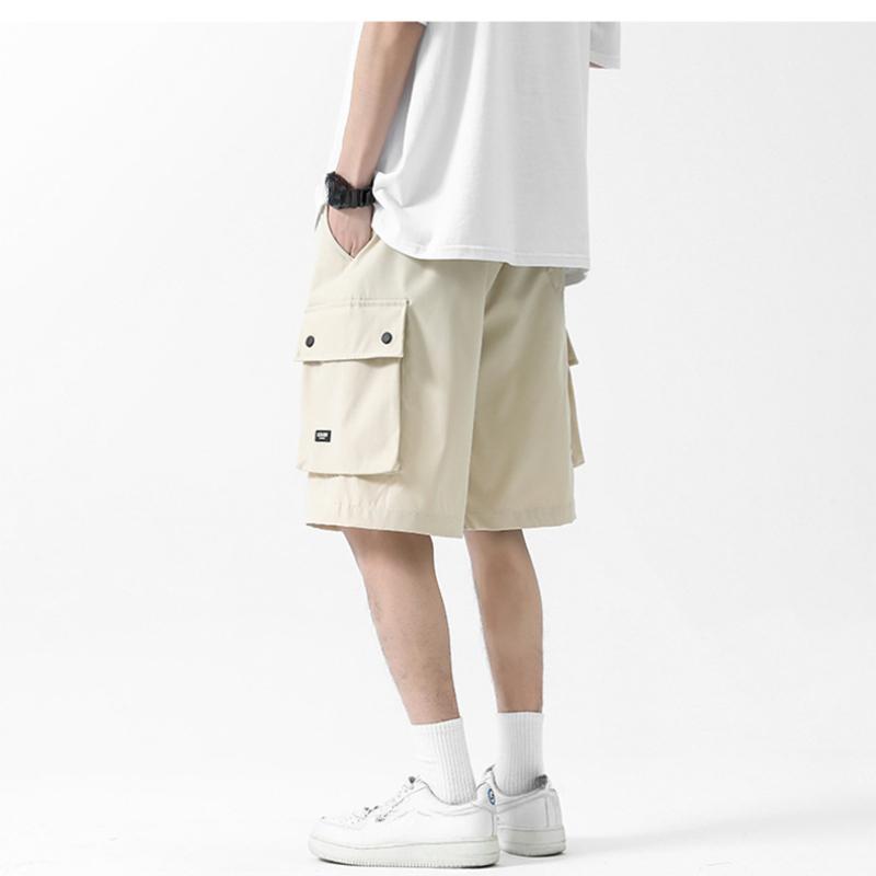 Herren Sommer Dünne Schnelltrocknende Mehrfach-Taschen Einfarbig Werkzeug-Shorts Herren Japanische Locker Übergröße Fünf-Punkt-Hose