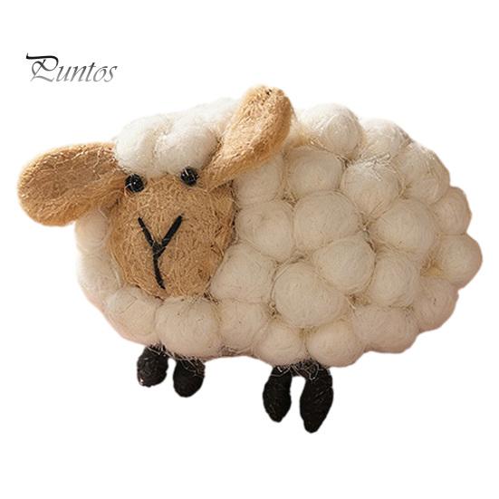 Felt Lamb Decorations Wool Decoration, 3D Felted Sheep Decor, Handmade Animal Crafts Accessory for Clothing Scarves Brooch Hats Bags DIY Supplies
