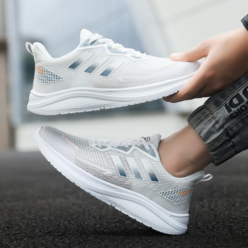 Men's shoes autumn sports shoes Internet celebrities with the same trend casual shoes luminous breathable fly-woven running shoes versatile soft-sol