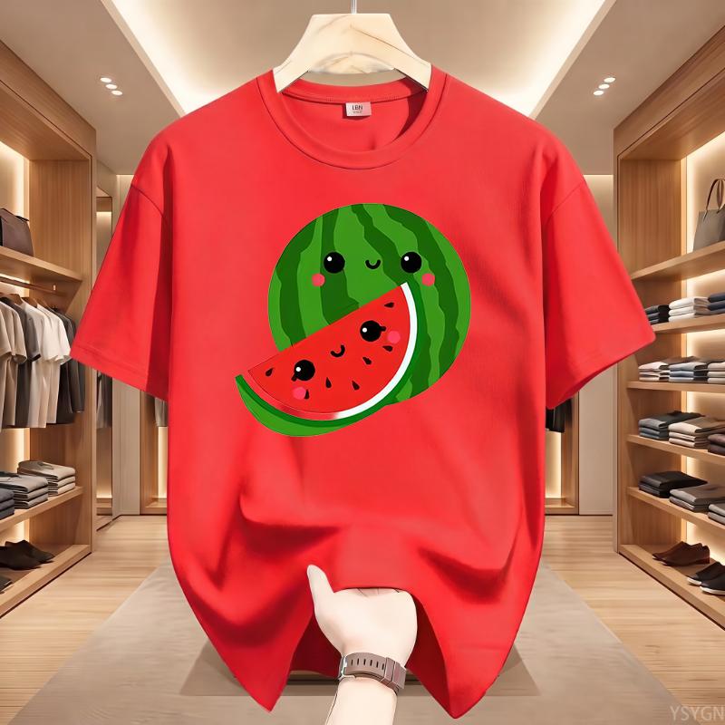 Kawaii Watermelon TShirt Cute Fruit Graphic Tees Happy Summer Aesthetic Shirt Funny Foodie Gift Retro Style Unisex Tops