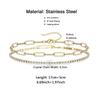 Dainty Gold Bracelets for Women,Gold Color Stainless Steel Adjustable Layered Paperclip Tennis Chain Bracelet Cute Jewelry