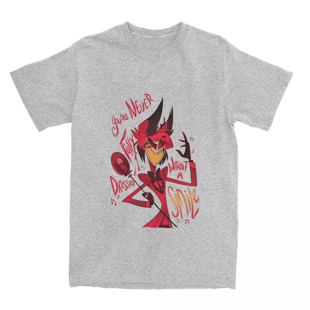 Herren T-Shirt Hazbin Hotels T-Shirts Mode Alastor Sommer T-Shirts Vintage Muster Baumwollkleidung Geburtstagsgeschenk