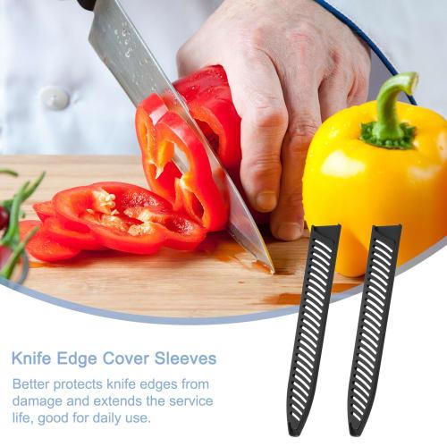 uxcell Knife Cover Sleeves (Set of 2) for 9.5" Knife Protectors, Universal Knife Sheath, Black