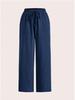 2026 Spring/Summer Women's Drawstring Straight-Leg Flared Pants with Pockets