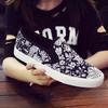 New Summer Canvas Slip-On Men's Floral Skateboard Shoes Flat Bottom Low-top Tendon Bottom Wear-resistant Shoes