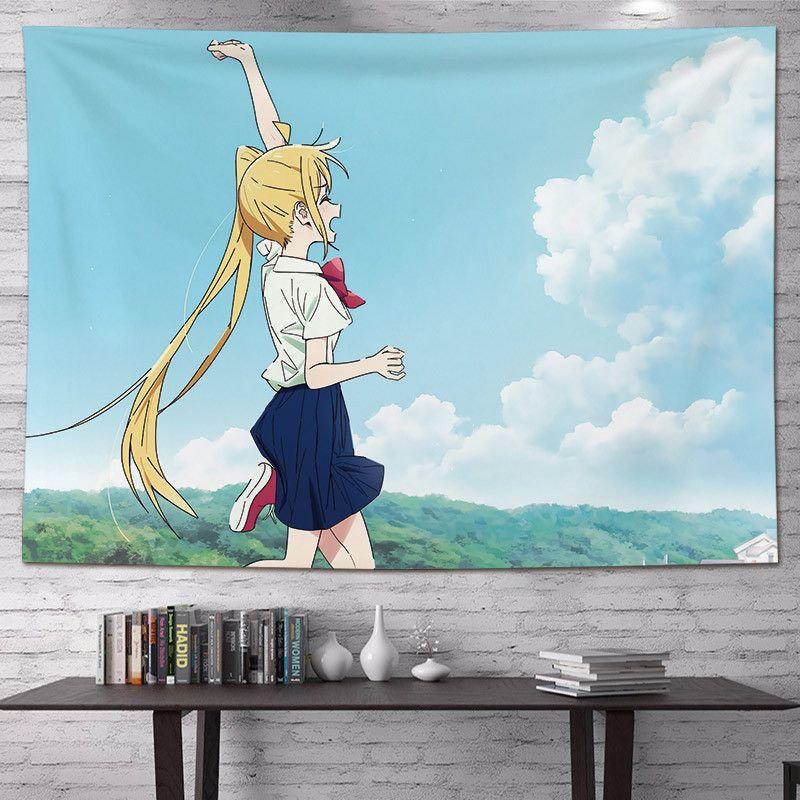 Anime Girls Band Tapestry Wall Hanging Guitar Drums Stage Live Music Aesthetic Wall Art Dorm Room Decor
