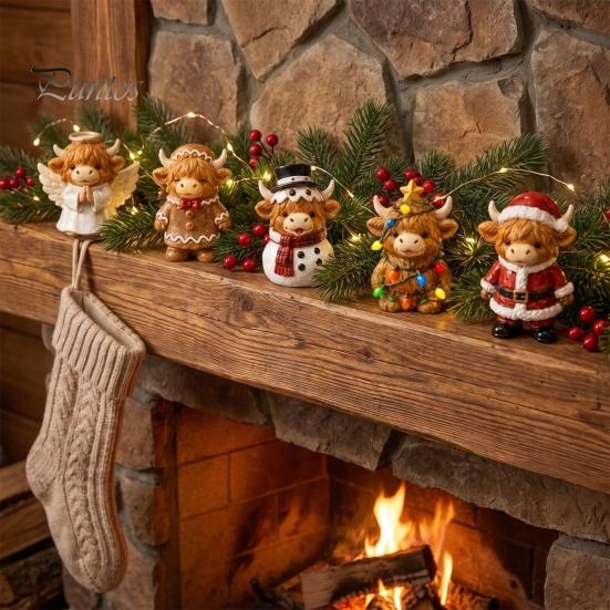 Countdown to Christmas 24 Days 3D Highland Cow Advent Calendar 2026, Festive Gift Box with Cute Farm Cattle Mini Figurines for Holiday Desk Ornaments