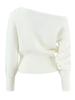 Women's Sexy Off-the-Shoulder Slimming Knit Sweater – Versatile Solid Color Cold Shoulder Top