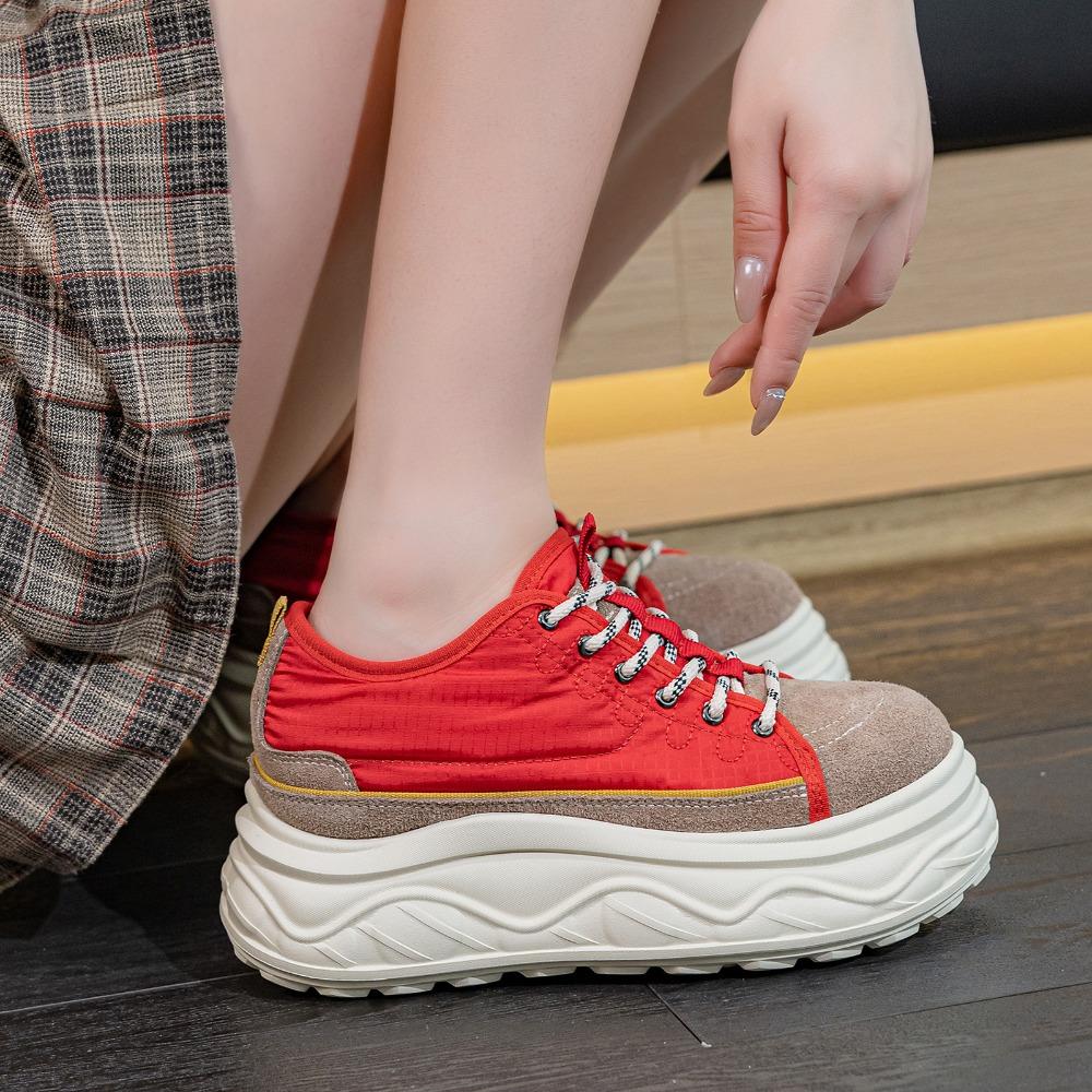 8cm Height Increasing Spring Summer Casual Shoes Women Chunky Sneakers Soft Comfortable Colorful Sweet Ladies Mesh Shoes Breathable