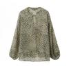 European and American Style, New Women's Clothing, Foreign Style, Sexy Spice Girl Style, Long-sleeved Shirt and Blouse with Animal Pattern.