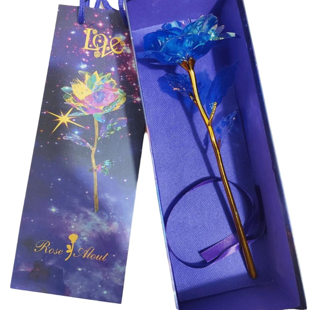 Colourful 24K Gold Foil Rose Flower Photography Props Artificial Rose Flower  Valentine s Day синий