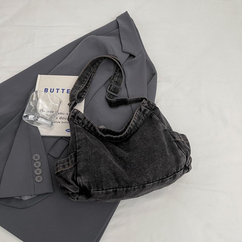 Women's Large Capacity Commuter Tote Bag Denim Shoulder Crossbody Bag