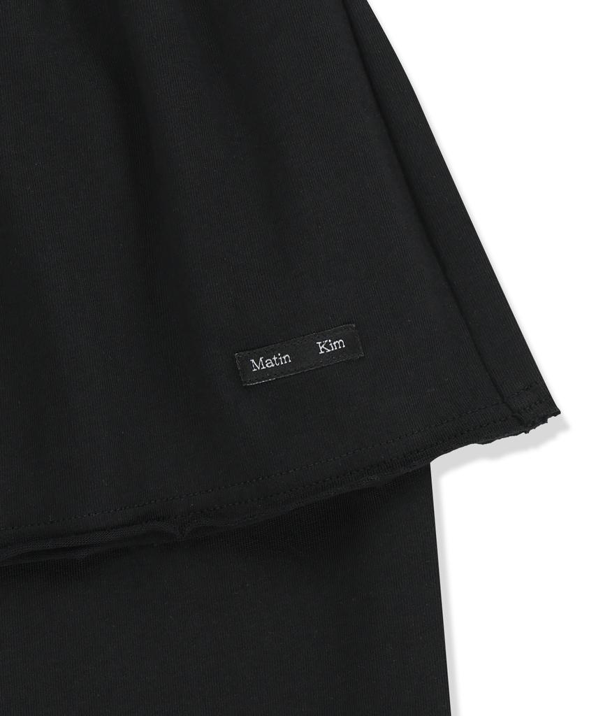 Mattengkim Layered Skirt Jersey Pants In Black