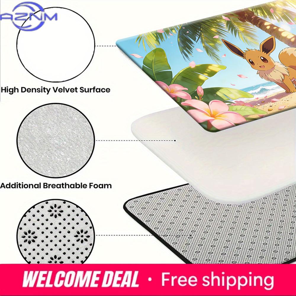 Eevee Tropical Beach Print Doormat Anti-slip Absorbent Floor Mat for Home Entrance Bedroom Living Room Decor
