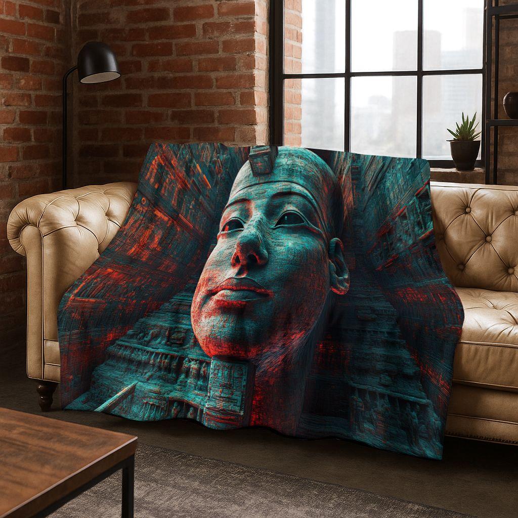 Ancient Egyptian Gods Dead Anubis Pharaoh Tutankhamun Mask Flannel Blanket,Cozy Soft Throw Blanket for Home Bedroom Bed Sofa Kid